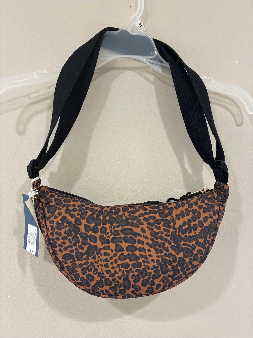 Universal Thread Leopard Crescent Shoulder Bag in Brown and Black
